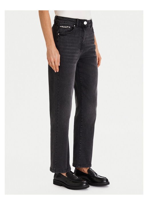 Blugi dama Morgan, model wide leg, negru, 38 EU