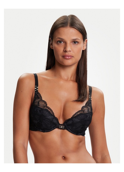 Sutien push-up, Chantelle, negru, material sintetic, Negru