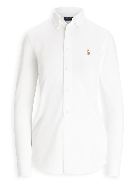 Camasa dama, Polo Ralph Lauren, slim fit, alb, bumbac