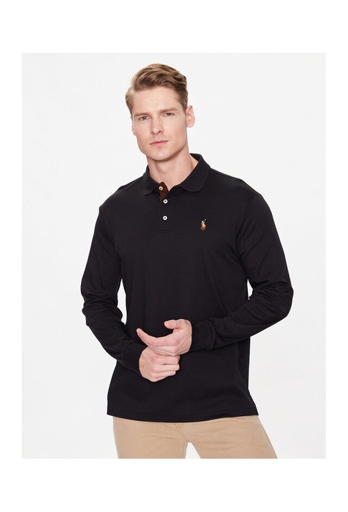 Bluza polo barbateasca Polo Ralph Lauren, negru, bumbac