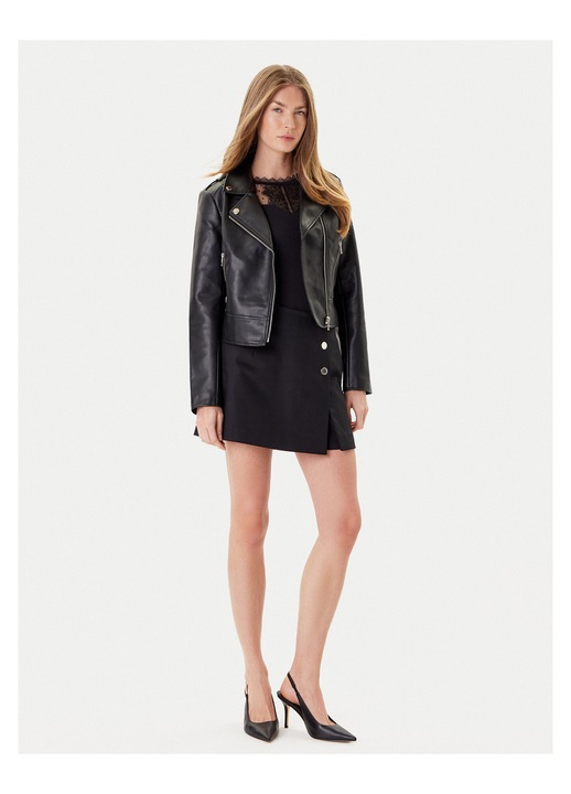 Geaca din imitatie de piele Femei, morgan, Piele ecologica, 42 EU, Negru, 42 EU