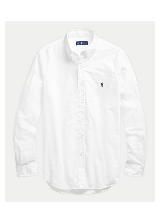 Camasa barbati Polo Ralph Lauren, alba, bumbac