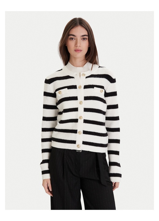 Cardigan dama Morgan, negru/alb, pulover dama