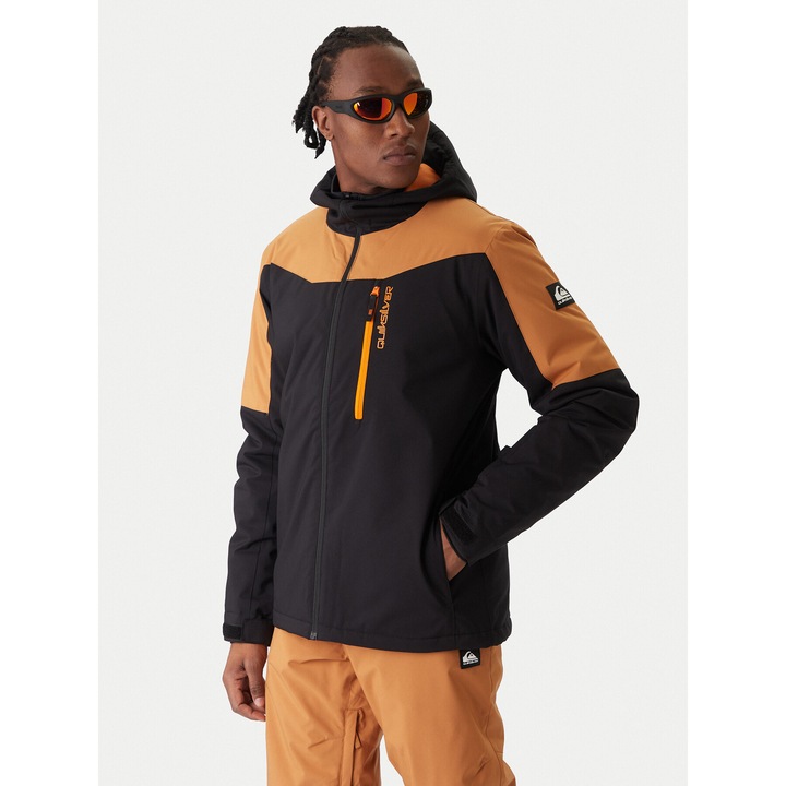 Geaca snowboard barbati Quiksilver, negru, portocaliu