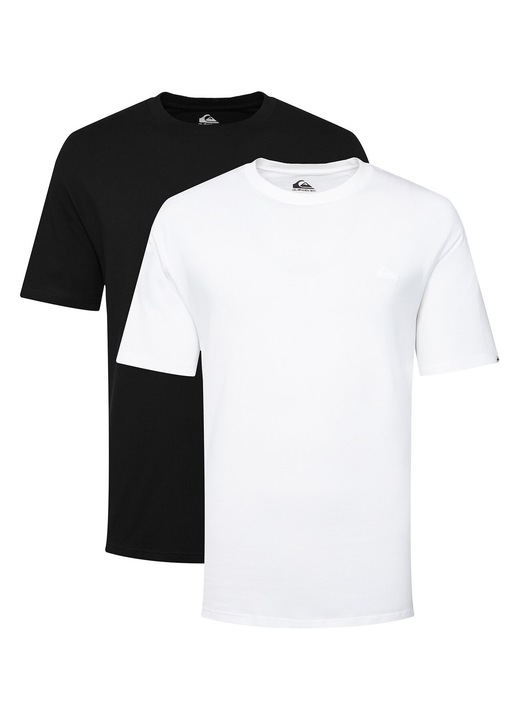 Set tricouri barbatesti Quiksilver, negru, alb, bumbac