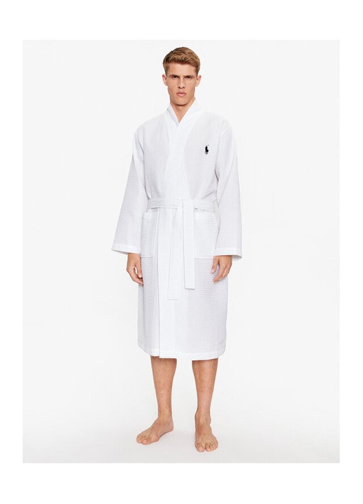 Halat de baie pentru barbati Polo Ralph Lauren, alb, 2XL-3XL INTL
