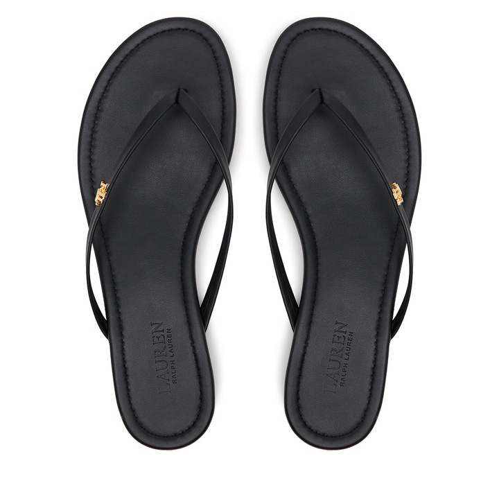 Slapi dama, Lauren Ralph Lauren, Piele naturala, Negru, 41