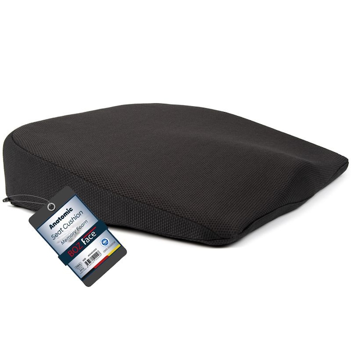 Pernă ergonomică din spumă cu memorie pentru ședere prelungită BOZFACE 40x42/10x2