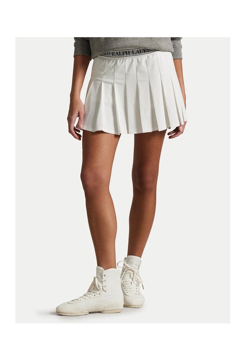 Fusta plisata, Polo Ralph Lauren, alb, femei