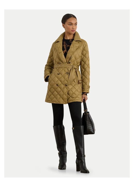 Geaca de puf dama Lauren Ralph Lauren, maro, fabricata din material usor, XL INTL