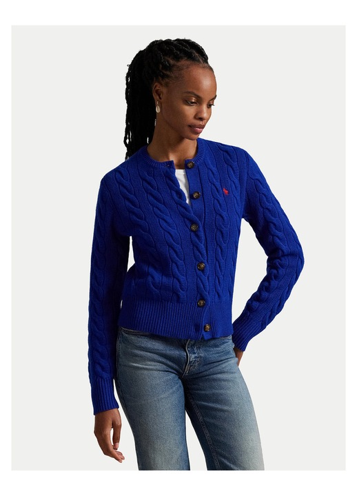 Cardigan dama, Polo Ralph Lauren, bleumarin, moale, XS INTL