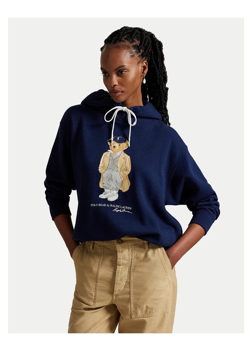 Hanorac dama Polo Ralph Lauren, bleumarin, din material de calitate