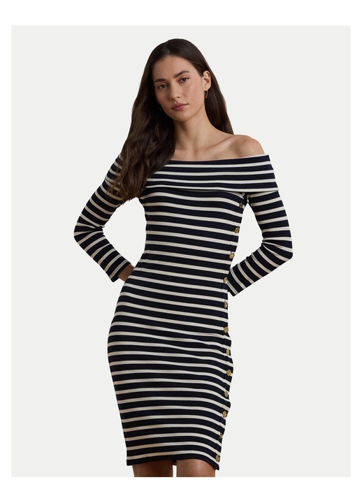 Rochie Lauren Ralph Lauren, bleumarin, dungi albe