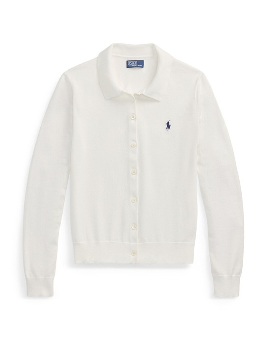 Cardigan dama, Polo Ralph Lauren, slim fit, alb, bumbac/nailon, L INTL