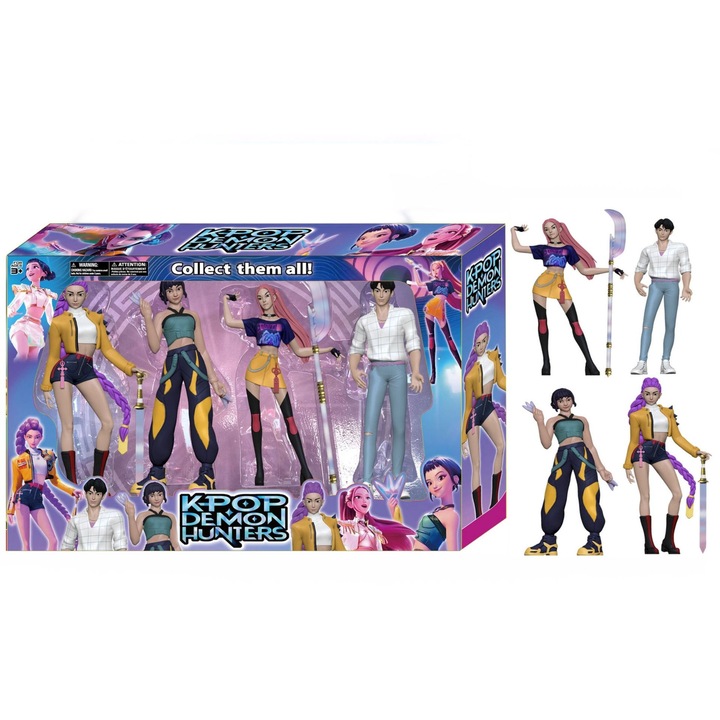 Figurine Demon Hunter Girl Team, set, design adorabil, PVC, multicolor, diverse posturi