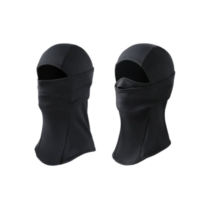 Masca de schi, fleece, unisex, acoperire completa, neagra