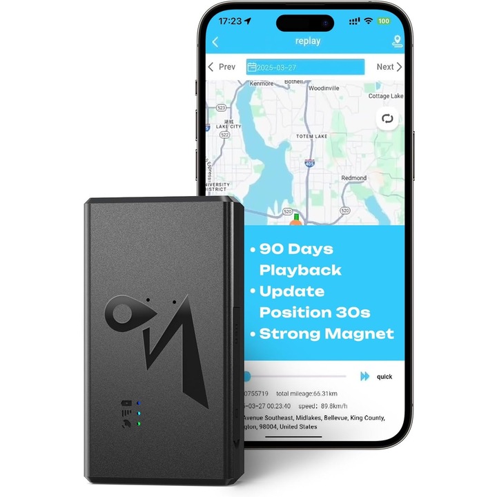 Tracker GPS 4G LTE potrivit pentru vehicule si masini, YDCY, Q10, baterie mare de 6000 mAh, trebuie sa va aduceti propriul card, urmarire in timp real, care acopera Romania, Bulgaria si Ungaria si alte tari, alarme multiple, design de urmarire auto