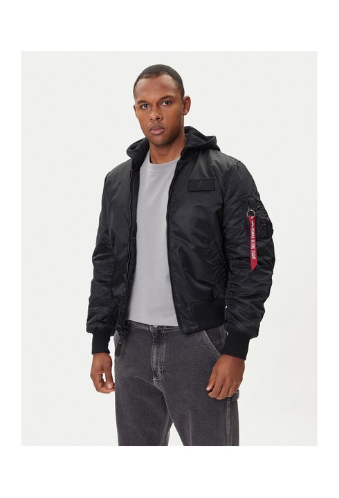 Geaca Bomber barbati Alpha Industries, negru, material rezistent