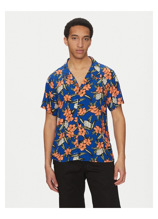 Camasa barbati BOSS, albastru inchis, bumbac