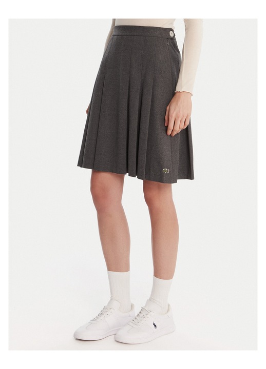 Fusta plisata, Lacoste, gri inchis, 34 EU