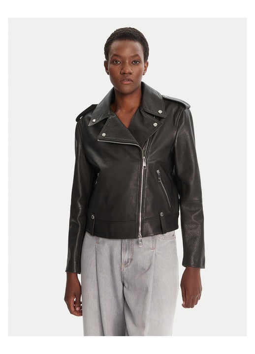 Geaca de piele, BOSS, neagra , femei, piele naturala, 38 EU