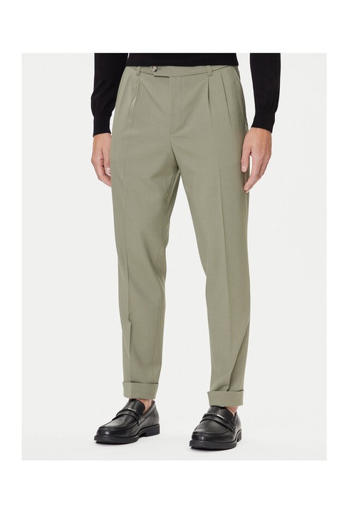 Pantaloni barbatesti BOSS, verde, stofa, 50 EU