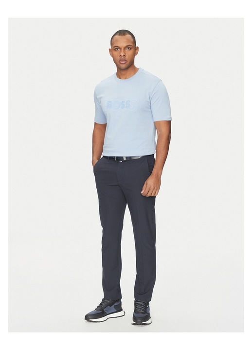 Tricou barbat BOSS, albastru, din bumbac