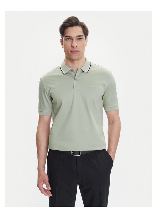 Tricou barbati BOSS, verde deschis, bumbac