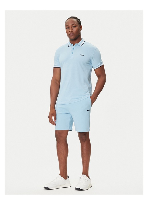 Tricou barbati BOSS, albastru, bumbac, model polo, M INTL