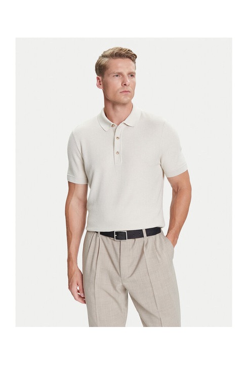 Tricou barbati BOSS, crem, 100% bumbac