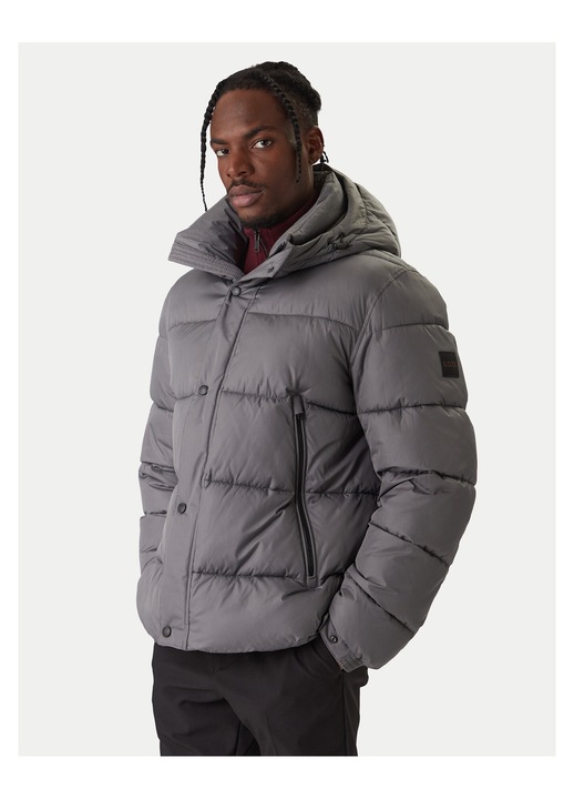 Geaca de iarna barbati BOSS, gri, din material calduros, 52 EU