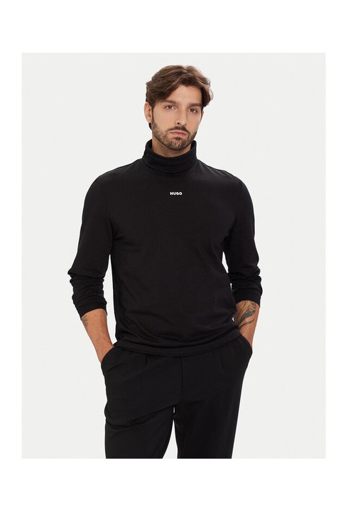 Pulover pentru barbati HUGO, cu guler inalt, negru, S INTL