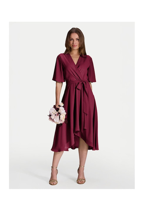 Rochie de cocktail dama, Swing, bordo, 42 EU