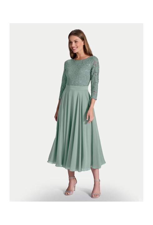 Rochie de cocktail dama, Swing, verde