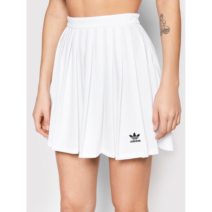Fusta plisata pentru femei Adidas, alba