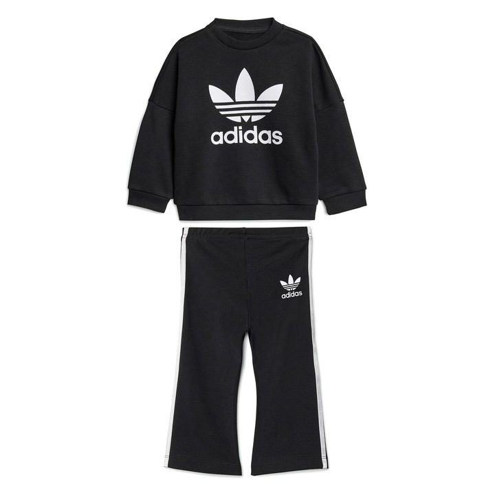 Set de Trening pentru fetite Adidas, bluza si colanti, negru