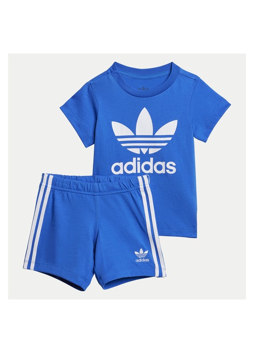 Set Compleu Unisex Adidas, Albastru, Tricou si Pantaloni Scurti, 68-74 CM