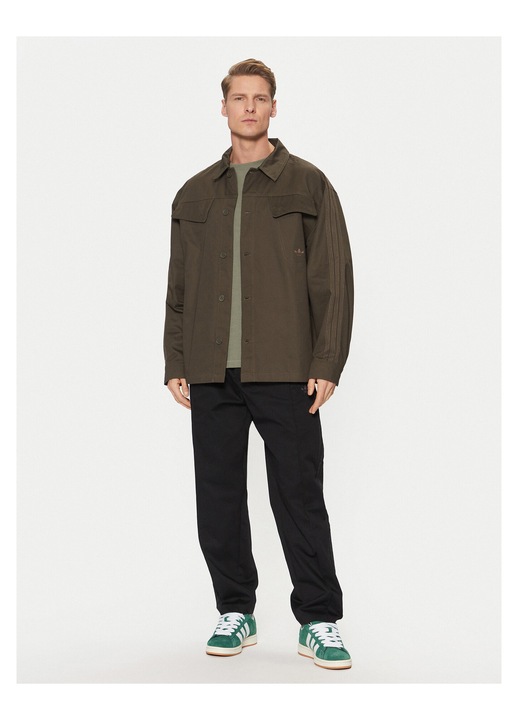 Camasa barbati Adidas, kaki, bumbac