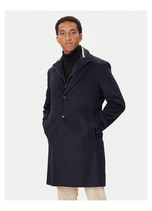Palton barbati, BOSS, bleumarin, lana, 56 EU