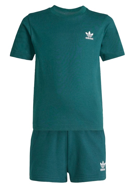 Set Tricou si Sort, Unisex, Adidas, verde, bumbac