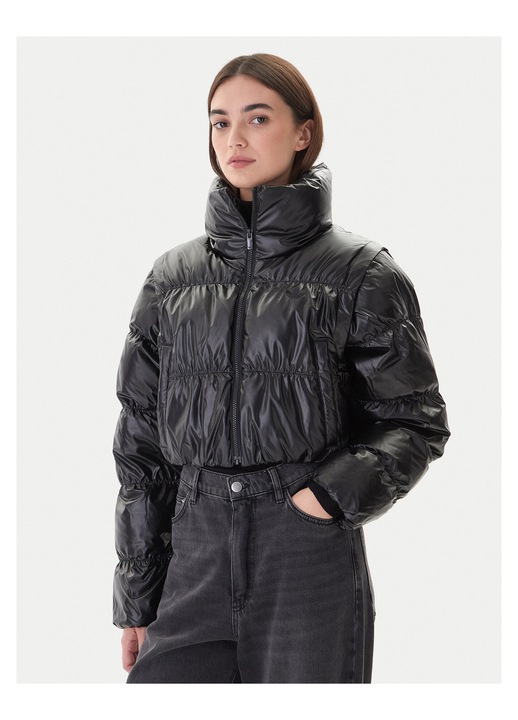 Geaca de iarna dama Adidas, negru, material rezistent