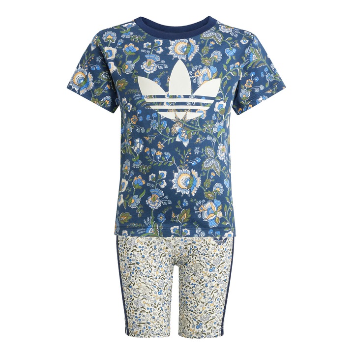 Set Tricou si pantaloni scurti sport fete Adidas, multicolor