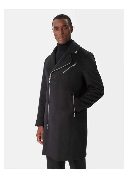 Palton pentru barbati Karl Lagerfeld, negru, lana, 46 EU