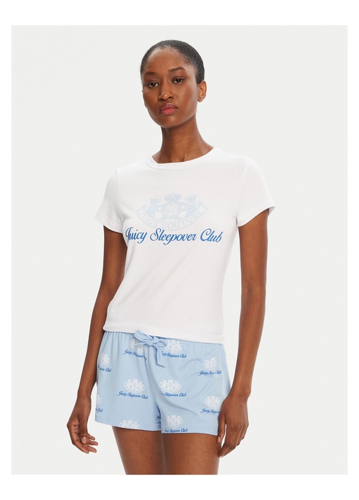 Pijamale dama Juicy Couture, alb si albastru deschis