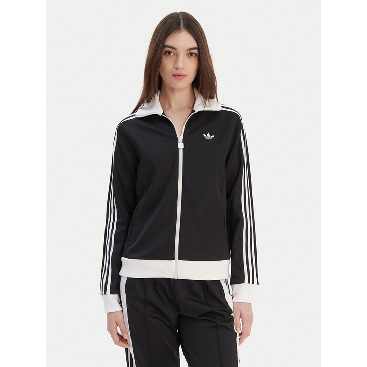 Hanorac sport dama, Adidas, negru/alb