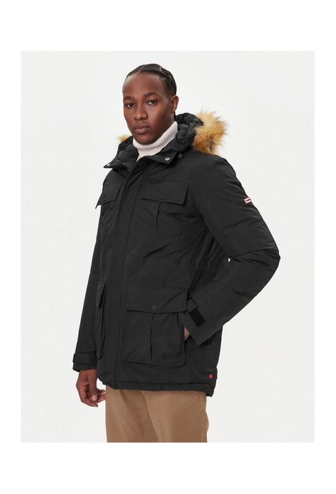 Geaca barbati, HUNTER, parka, negru, material rezistent