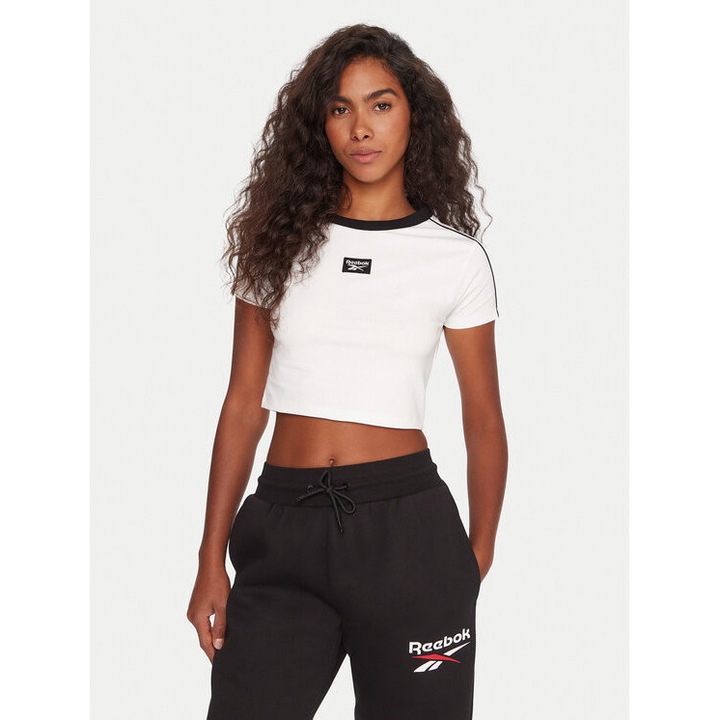Tricou sport dama, Reebok, alb, bumbac