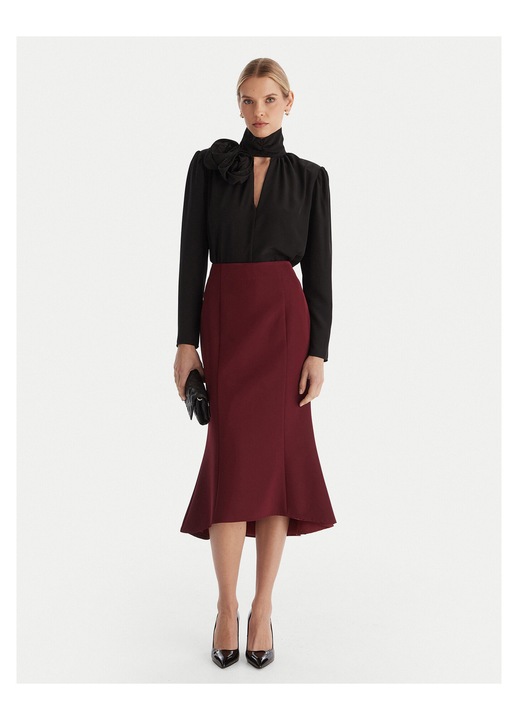 Fusta Midi, Access Fashion, bordo