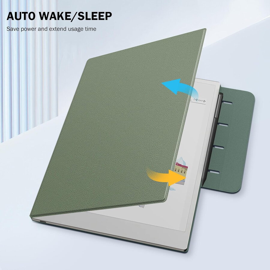 Husa MoKo Book Folio pentru Remarkable Paper Pro 11.8", Magnetic, Verde