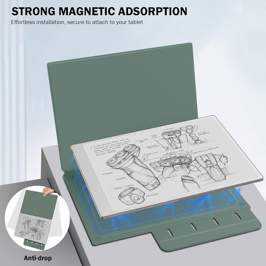 Husa MoKo Book Folio pentru Remarkable Paper Pro 11.8", Magnetic, Verde